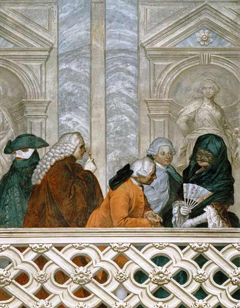 Group of five people with a woman in a black veil from Michelangelo Morlaiter