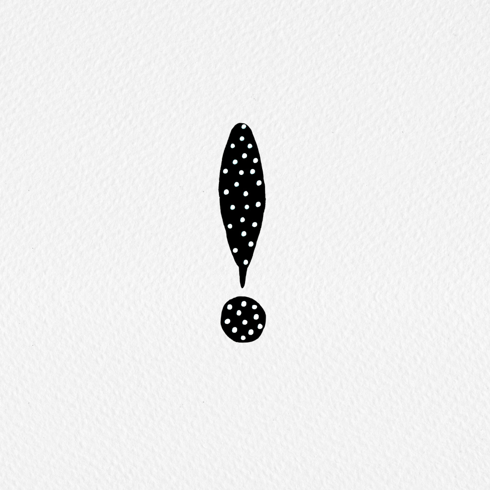 Exclamation Mark Black Polka Dots from Michele Channell