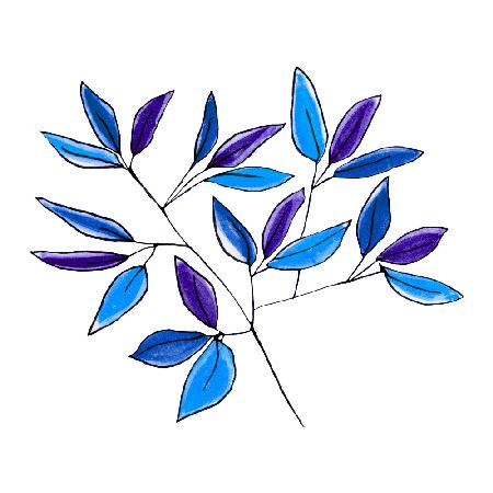 Blue Floral Branches 2
