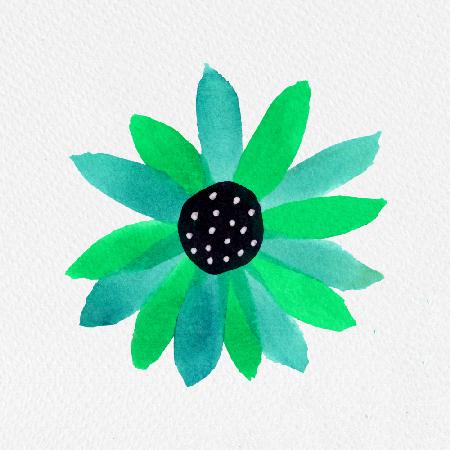 Floral Polka Dot Center Turquoise