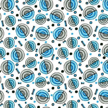 Circles Galore Blue Gray Geometric