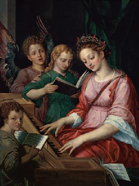 St. Cecilia Accompanied by Three Angels