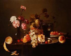 Still Life of Fruit and Flowers