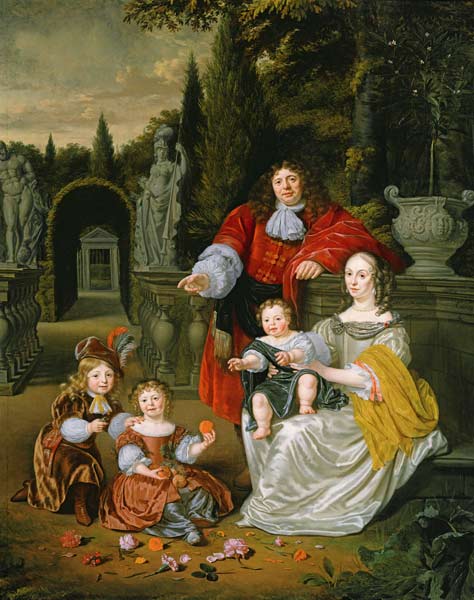 A Family Group on a Terrace from Michiel van Musscher