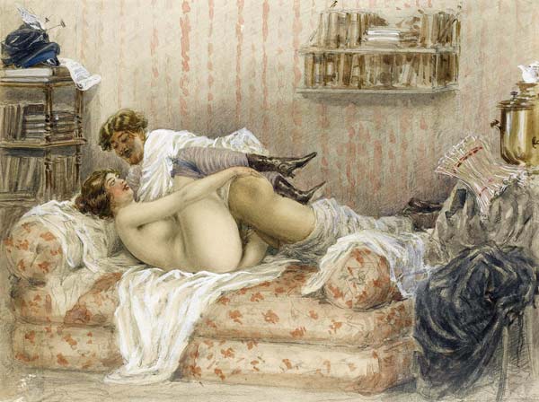 Erotic Scene from Mihaly von Zichy