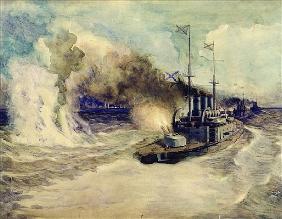 The battle between the Black Sea Fleet and the armoured cruiser Goeben on the 5th November 1914
