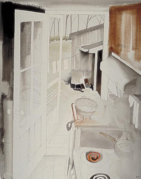 Cooker and Kitchen, Connecticut (w/c on paper)  from Miles  Thistlethwaite