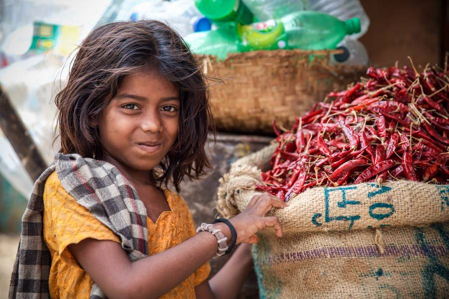 Girl and chilies in Bangladesh, Asia  from Miro May