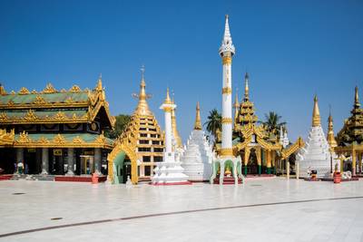 Shwedagon Pagode, Buddhismus in Yangon, Myanmar (Burma)