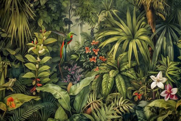 Vogel im Regenwald, Tropischer Regenwald, Traumhafte Natur, Jungle, Pflanzen und Bäume, Landschaft from Miro May