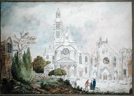 Facade of the Old Church of Saint-Genevieve and Saint-Etienne-du-Mont from Mme. Duchateau