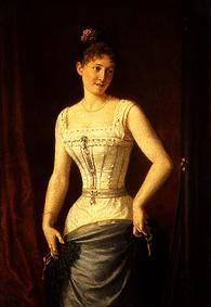 Young woman in the corset.