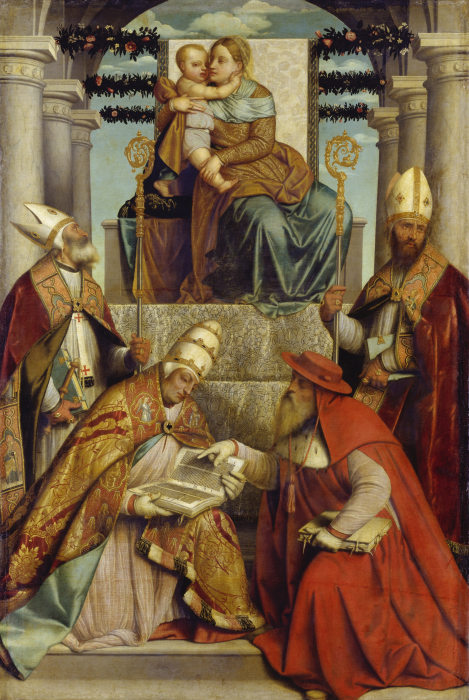 Virgin and Child Enthroned with the Four Fathers of the Latin Church from Moretto da Brescia