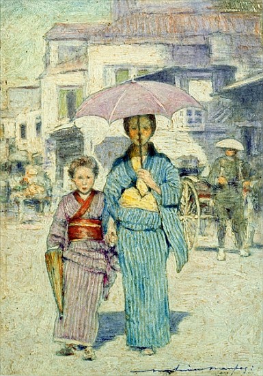A Japanese Street Scene from Mortimer Ludington Menpes