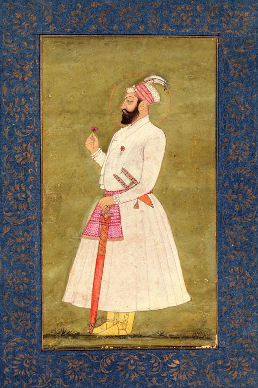 Mughal Emperor Badahur Shah (1707-12) from the Large Clive Album from Mughal School
