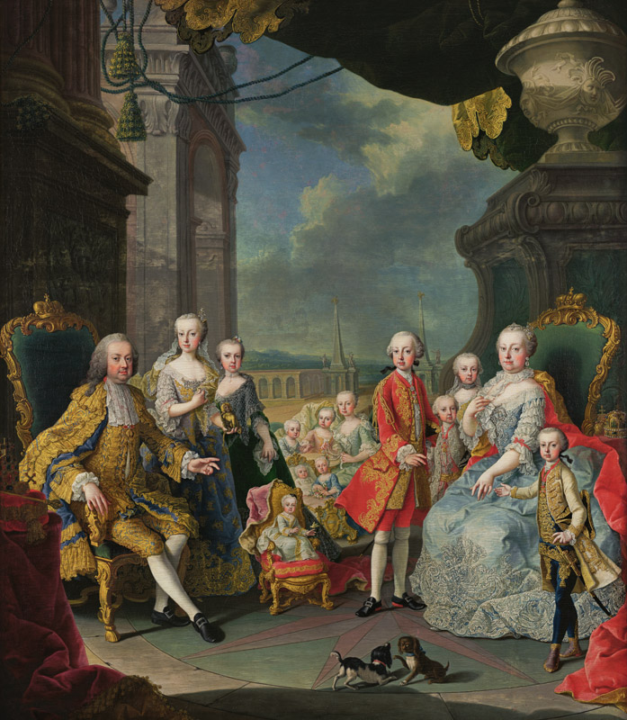 Francois III (1708-65) with his wife Marie-Therese (1717-80) and their children from Mytens School