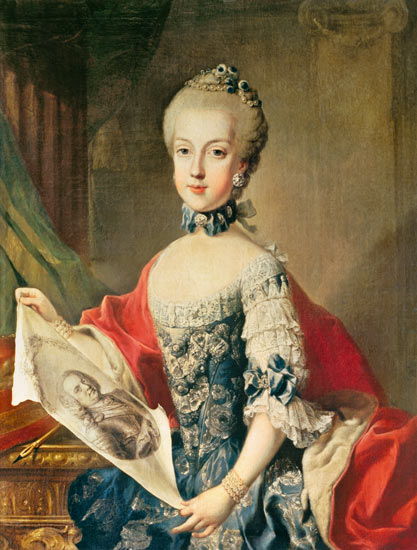 Archduchess Maria Carolina (1752-1814), thirteenth child of Maria Theresa of Austria (1717-80), wife from Mytens School