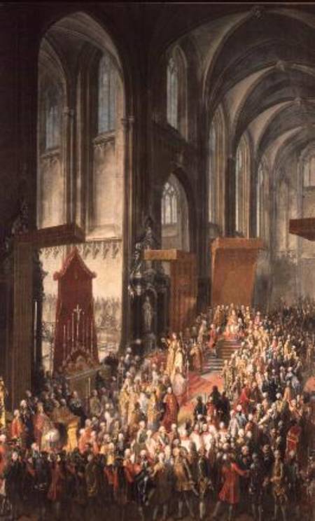 The Investiture Joseph II (1741-90) following his coronation as Emperor of Germany in Frankfurt Cath from Mytens School