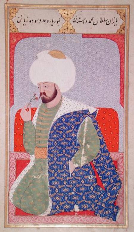 Ms Hazine.1563 Mehmed II (1432-1481), from the 'Semailname' from Nakkas  Osman