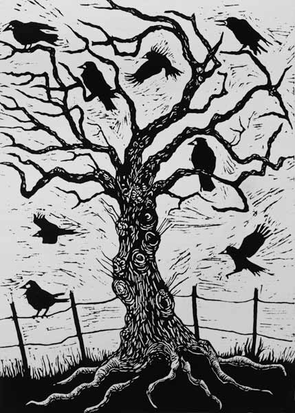 Rook Tree, 1999 (woodcut)  from Nat  Morley