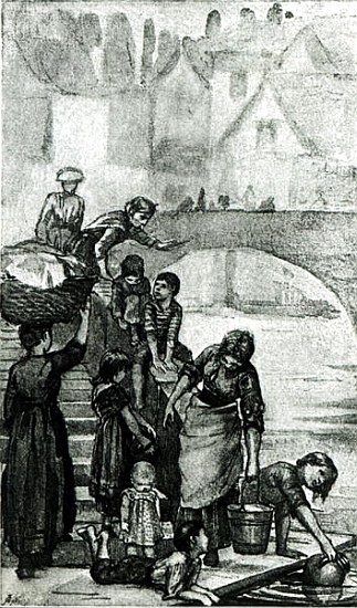 Fetching Water from the River from ''London Street Arabs'' Dorothy Tennant from nee Tennant Stanley Dorothy