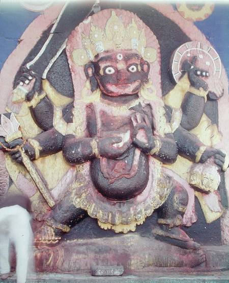 Relief of Kali in Durbar Square from Nepalese School