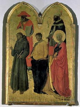 St. Francis, St. Jerome, St. Philip, St. Catherine and a bishop saint, c.1444 (tempera on panel)