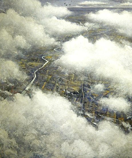 Battle of Britain over the Thames from Christopher R.W. Nevinson