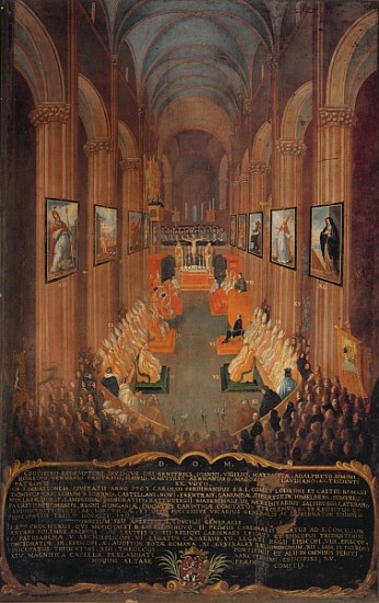 Opening session of the Council of Trent in 1545 from Niccolo Dorigati