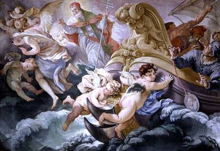 The Storm Miraculously Calmed on Contact with the Medallion of Pius V (1504-72) from Niccolo Francesco Lapi