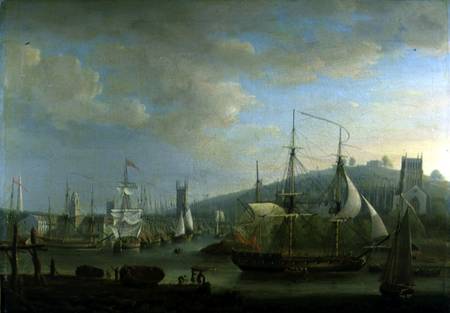 View of Bristol Harbour showing the Cathedral from Nicholas Pocock