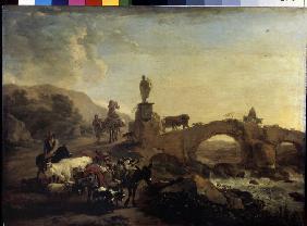 Italian landscape with a Small Bridge