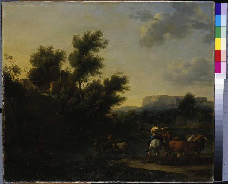 Italienische Landschaft mit Vieh und Hirten. from Nicolaes Berchem