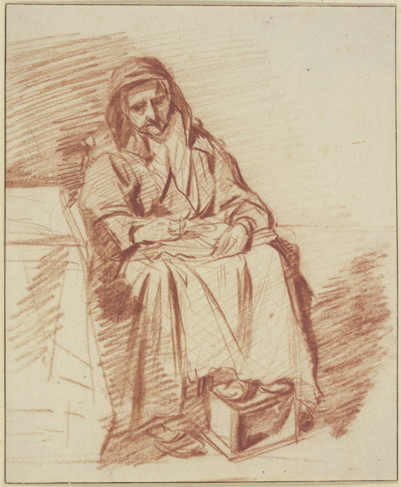 Alte Frau mit einem Vergrößerungsglas lesend from Nicolaes Maes