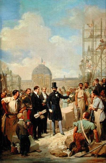 Study for Napoleon III (1808-73) Visiting the Works at the Louvre from Nicolas Louis Francois Gosse
