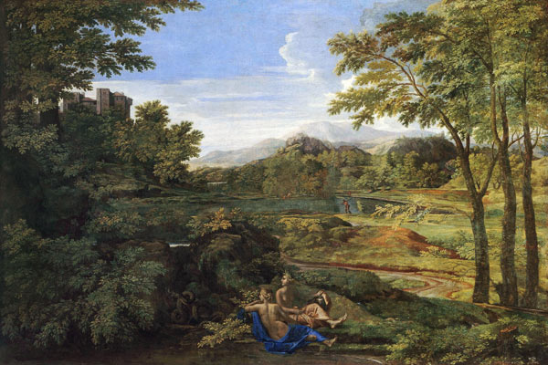 Landscape with two Nymphs and a Snake from Nicolas Poussin