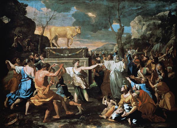 The dance around the golden calf from Nicolas Poussin