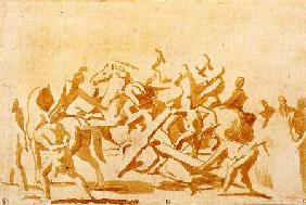 Study of Christ Carrying the Cross (chalk and wash on paper)