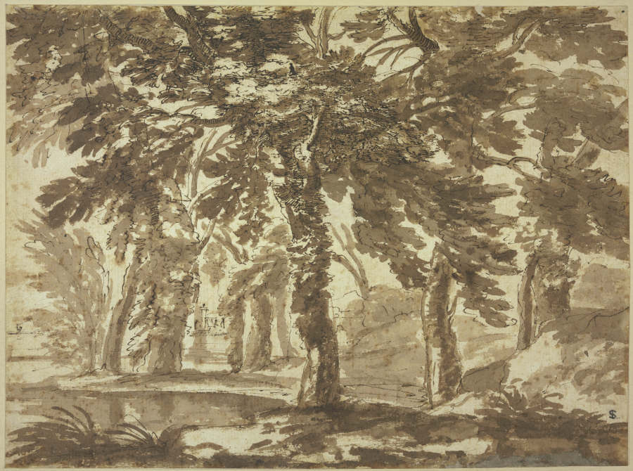 Waldlandschaft an einem Teich from Nicolas Poussin
