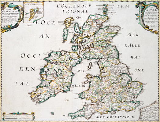 Map of Britain and Ireland, published Paris 1640 (engraving) from Nicolas Sanson D'Abbeville