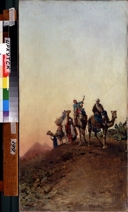 Camels near the pyramids from Nikolai Jegorowitsch Makowski