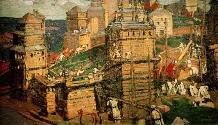 Construction of a city from Nikolai Konstantinow. Roerich