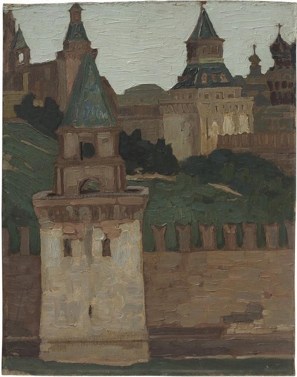 Blick auf den Kreml aus Samoskworetschje (Gegend hinter der Moskwa) from Nikolai Konstantinow. Roerich