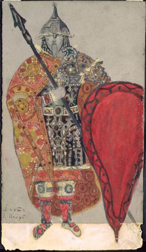 Costume design for the opera Prince Igor by Aleksandr Borodin from Nikolai Konstantinow. Roerich
