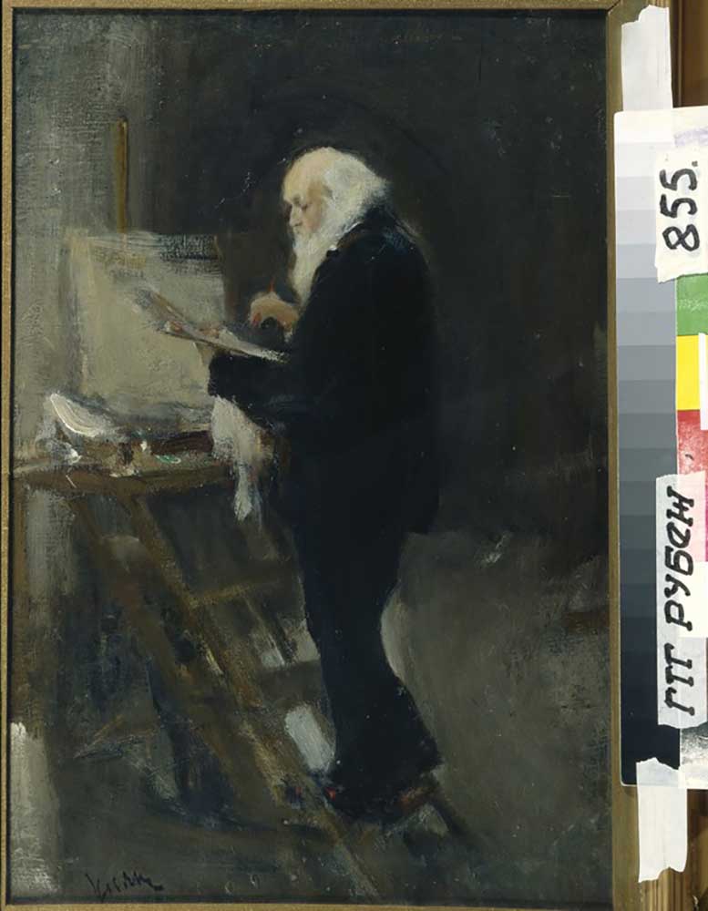 The painter Nikolai Ge (1831-1894) at work from Nikolai Pavlovich Ulyanov