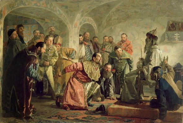 The Oprichnina at the Court of Ivan IV (1530-84) (oil on canvas) from Nikolai Vasilievich Nevrev