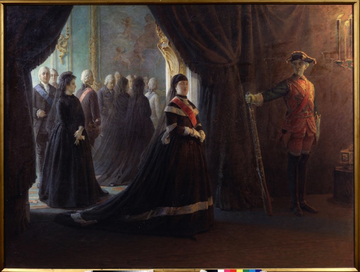 Catherine II at the Coffin of Empress Elizabeth from Nikolai Nikolajewitsch Ge