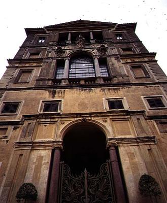 View of the rear facade, detail of the entrance, designed for Cardinal Pietro Aldobrandini by Giacom from 