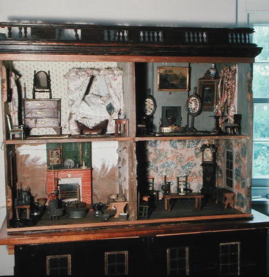 English Doll's House with original contents and wallpaper, c.1800 from 