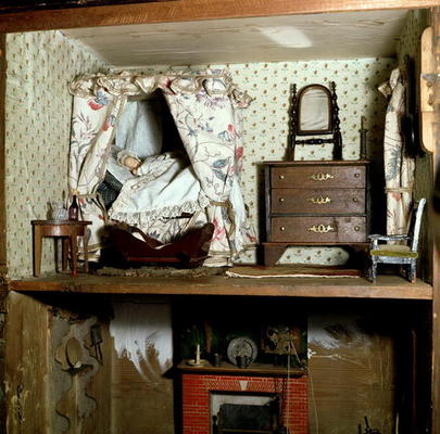 English Doll's House with original contents and wallpapers, c.1800 from 